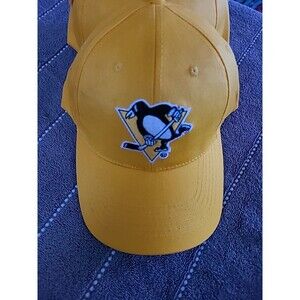 Pittsburg Penguins Hat Cap ACP Adjustable Yellow Hockey Mens NWT